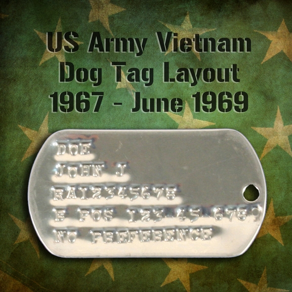 Military dog shop tag layout