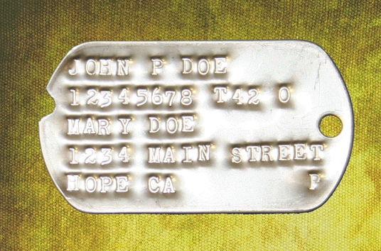 US WW2 Dog Tags 41-43 Single