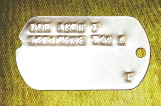 US WW2 Dog Tags 44-46 Single