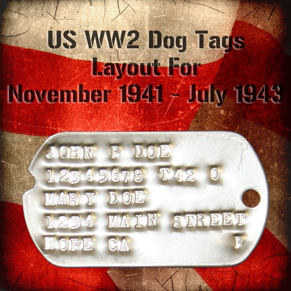 US WW2 Dog Tags 41-43