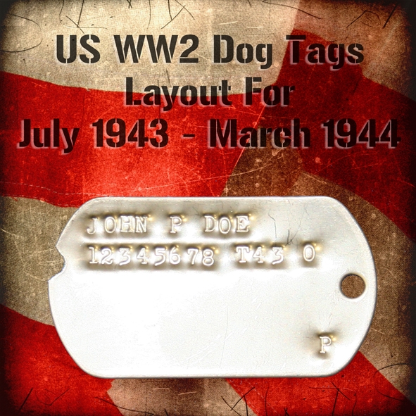 US WW2 Dog Tags 43-44