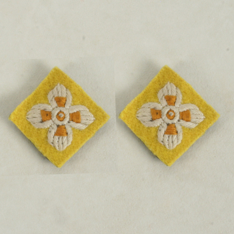 Officers Rank Embroidered no603 1 x Royal Armoured Corp Yellow Felt Pips 